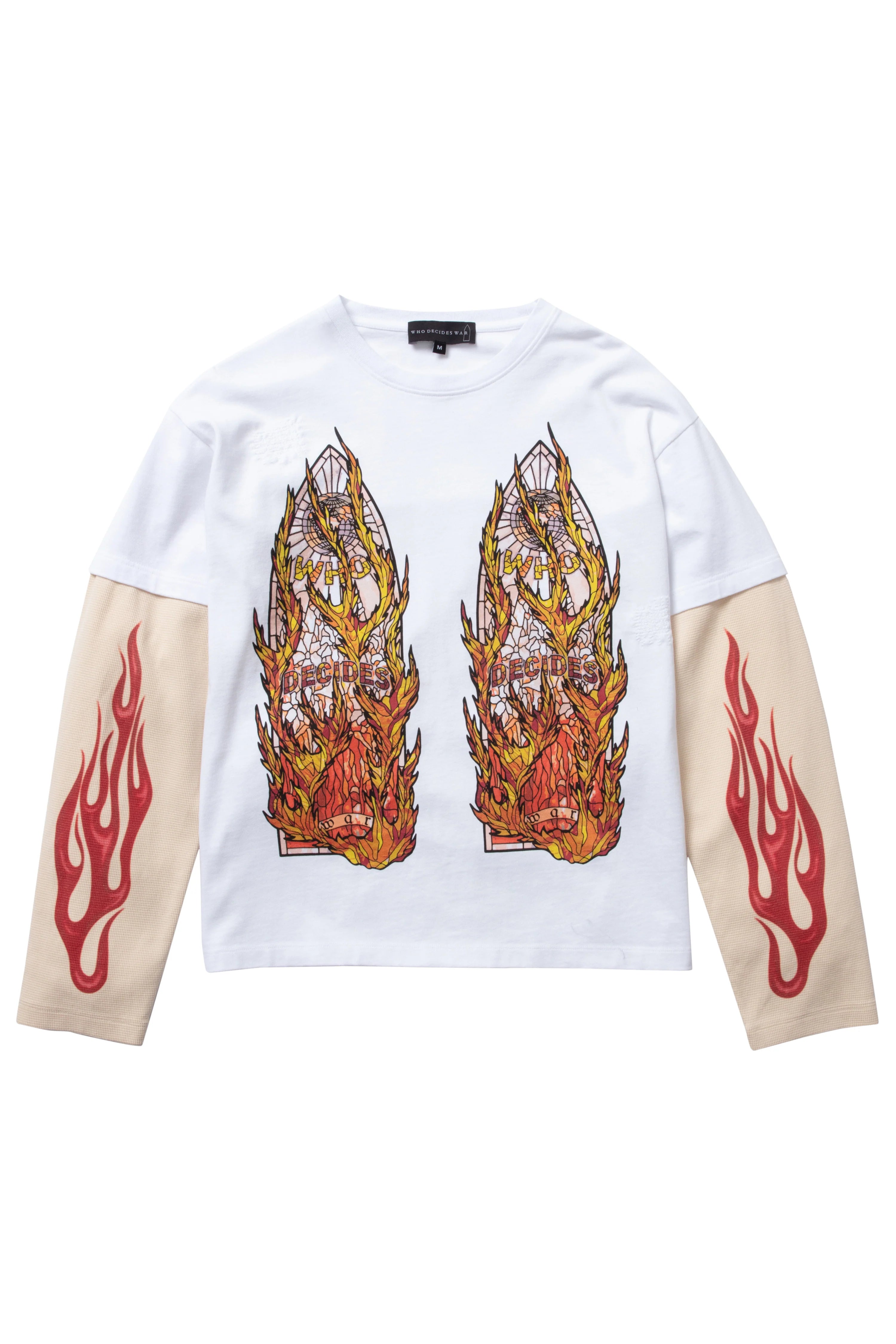 MENS Who Decides War | Flame Glass Double Jersey Longsleeve 