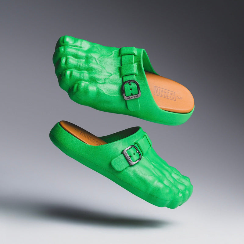 BRAVEST STUDIOS | Green Foot Clogs "HULK"