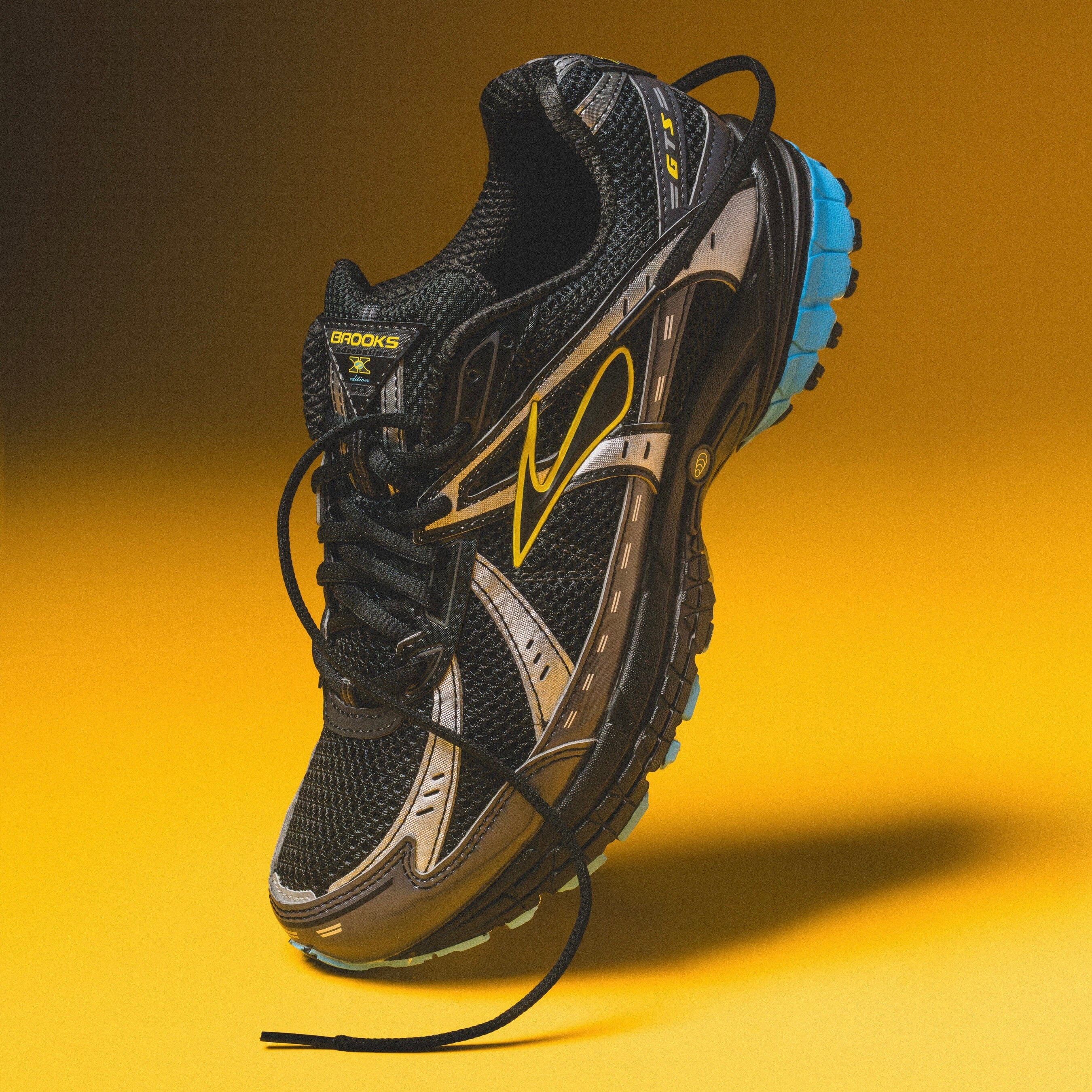 Brooks Adrenaline GTS Black with Yellow and Blue Accents Brooks Men main image 2