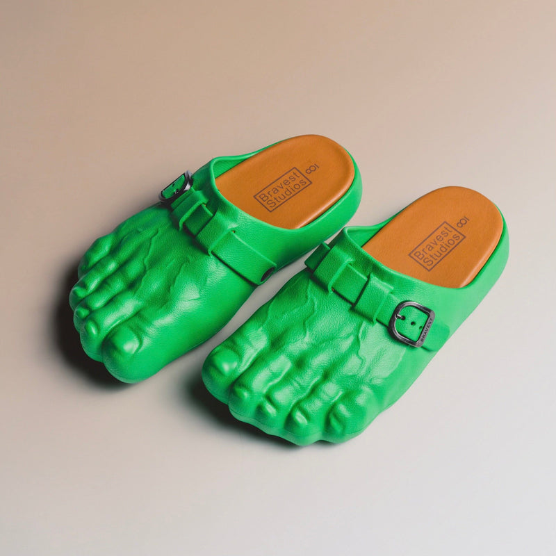 BRAVEST STUDIOS | Green Foot Clogs "HULK"