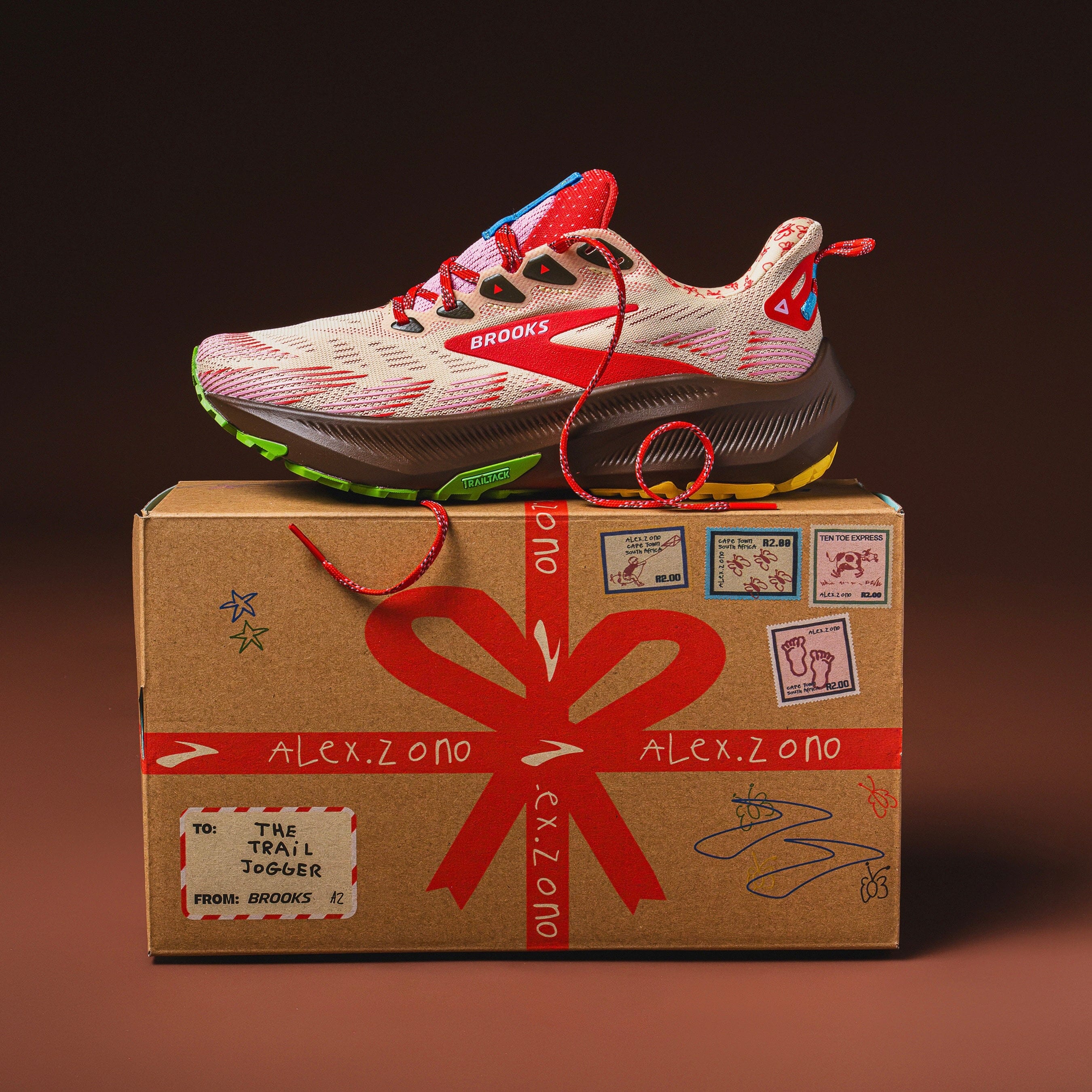 MENS Brooks | Alex Zono x Ghost Trail (PoppyRed/Potting Soil